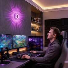 动作感应式RGB LED壁灯，16种RGB颜色，遥控器控制，自动开关，3-5米感应范围，适用于家庭厨房、衣柜等场所的夜灯。 - 均碼 - 查看 6