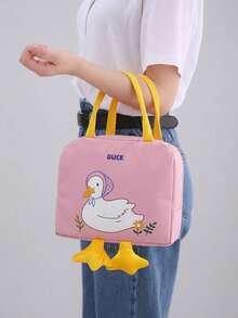 Tas Bekal Makan Siang Motif Bebek Kuning Lucu, Kotak Bekal Genggam dengan Resleting, Tas Bekal Makan Siang Berinsulasi Multifungsi dengan Lapisan Aluminium Foil, Tas Organizer Kosmetik Perlengkapan Mandi Kapasitas Besar untuk Perjalanan, Tas Bekal Makan Siang Berinsulasi Tertutup Multifungsi, Tas Penyimpanan Multifungsi, Cocok untuk Perjalanan Kerja, Piknik, Berkemah, Hadiah untuk Semua Orang - MultiWarna - View 9