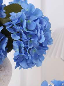 1/3pcs 15.75" Artificial Spring/Summer Hydrangea Flowers, Lifelike Silk Hydrangea Bouquet Stems, Suitable For Office, Party, Wedding, Room, Home Decor, Tabletop Centerpiece, All Season Use - Blue - View 3