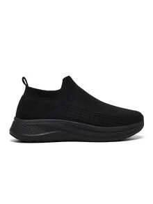Men's Breathable Mesh Casual Shoes, Lightweight Non-Slip Athletic Sneakers - Black - View 6