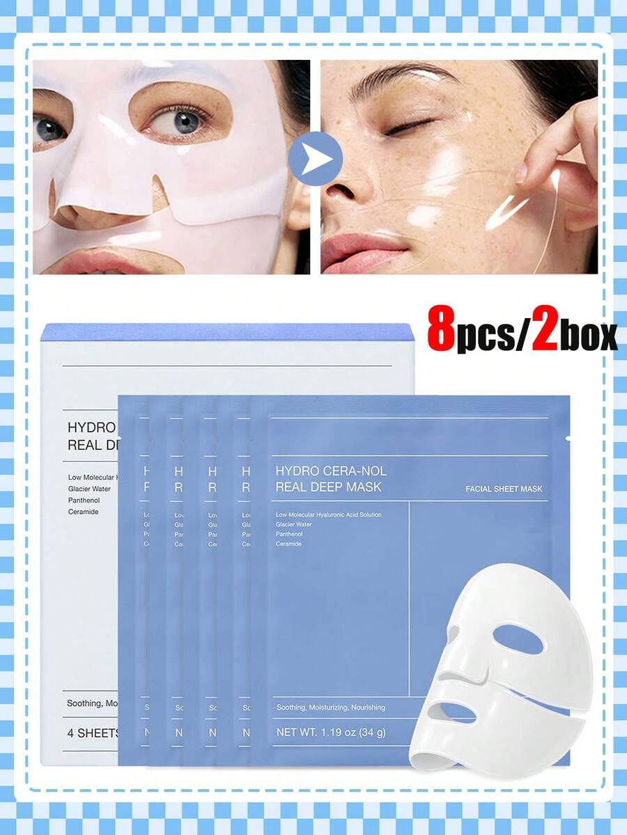 Mascarilla facial hidratante profunda de colágeno 6 piezas, contiene ácido hialurónico y niacinamida, mascarilla reafirmante antienvejecimiento sin alcohol, suaviza líneas finas reduce poros ilumina la piel, mascarilla facial de reparación nocturna, unisex adecuada para todo tipo de piel, regalo del Día de San Valentín y vuelta al colegio, 1/3/6/12/24 piezas