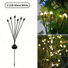 1 buah Lampu Tiang Tanah Kunang-kunang Tenaga Surya 6LED/8LED/10LED, Tahan Air untuk Taman, Teras, Berkemah, Liburan, Pernikahan, Dekorasi Pesta - Hitam - View 10