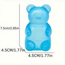 1 Sugar Bead Filled Super Soft Bear Stress Ball - 3.5inch High-Density Slow Rebound Sensory Toy, Suitable For Classroom Prizes And Party Favors,  Gel Texture Finger Toy (Random Color) - 紫色的 - 查看 2