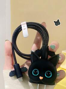 Set de 5 protectores de cable con forma de gato lindo, compatibles con cargadores Apple de 18W/20W, anti-doblado - Multicolor - Ver 1