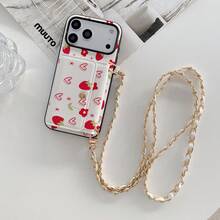 1 件装优雅花卉豹纹爱心图案卡包斜挎钱包手机壳，适用于苹果 17、16、16e、15、14 Plus、13、12、11 Pro Max - 心71 - 查看 6