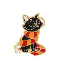 Unisex Magic Cat Hard Enamel Pin Cute Cartoons Animal Scarf Black Cats Brooch Fashion Backpack Pins - Style 1 - 查看 12