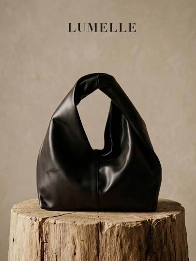 Women's Hobo Bag 2026 , Classic Black Soft Faux Leather Twist Knot Top Handle Minimalist Slouchy Cloud Tote Bag, Casual Elegant Shoulder Handbag For Daily Work Commute Travel Shopping