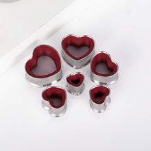 2个Y2K复古风红色爱心PLA内衬耳扩，316L不锈钢低过敏性耳钉，适合街头服饰和情人节礼物 - 愛心 - 查看 7