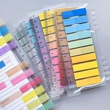 200张柔和色PET透明索引贴纸，便签纸，可用于书写 - 均碼 - 查看 3
