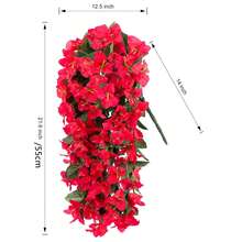 1 pieza Bougainvillea artificial resistente a los rayos UV, adecuada para decoración colgante interior/exterior, se puede usar para macetas, jarrones, hogar, porche, jardín, bodas, decoración de verano y primavera, regalo del Día de San Valentín - Rojo - Ver 3