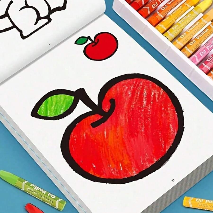 Libro para colorear infantil de 32 páginas, adecuado para niños y niñas a partir de 3 años. Incluye páginas para colorear interactivas con contenido preescolar interesante y educativo como animales, verduras y vehículos.