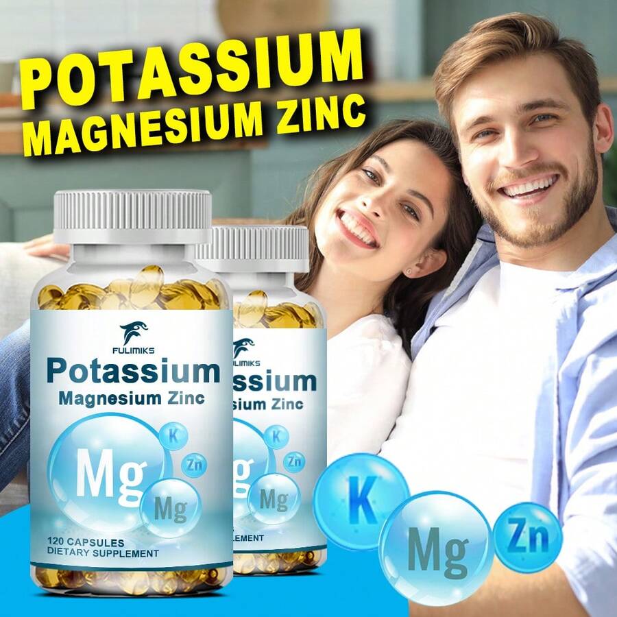 Fulimiks Potassium Magnesium Zinc Supplement, With Potassium, Support Electrolyte Balance & Leg Cramp Relief - 2 bottle-Value choice - 查看 1