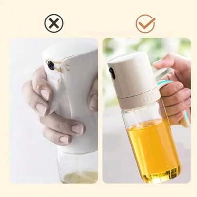 Chai bơm dầu 250ml bằng thủy tinh borosilicate cao cấp, dụng cụ phân phối dầu ăn, dầu ô liu dạng xịt, dùng cho nồi chiên không dầu, salad và nướng bánh.