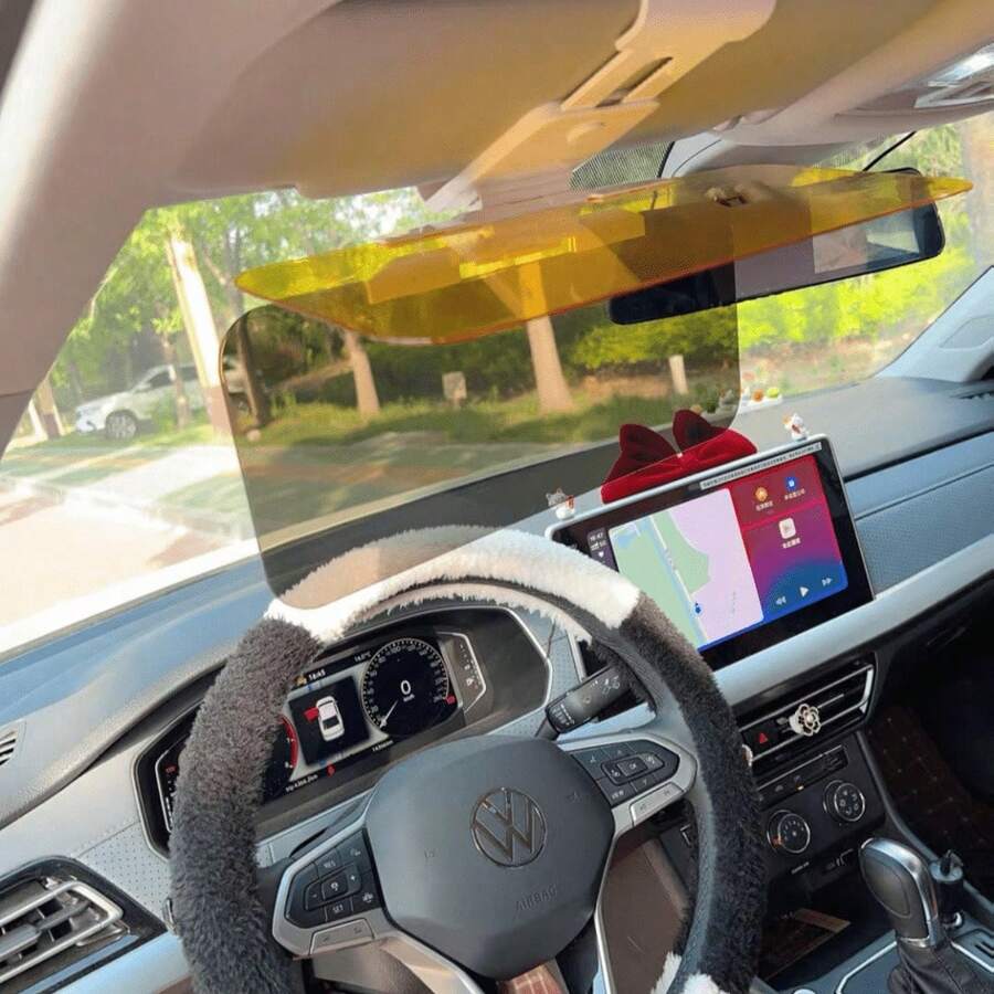 2合1汽車遮陽板 | UV防護 + 防眩光擋風玻璃 | 可調節夾子與吸盤適用所有車型 | ABS塑料阻擋眩光 | 提升夜間駕駛舒適度；女性、露營與車內必備汽車配件 - 多色 - 查看 1