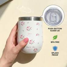 BENNY Cốc du lịch giữ nhiệt 360ml kiểu cổ điển họa tiết hoa có nắp trượt, cốc cà phê bằng thép không gỉ tái sử dụng họa tiết hoa hồng và nơ lãng mạn, thích hợp làm quà tặng Ngày Valentine, Lễ Eid, Ngày của Mẹ, Lễ tốt nghiệp và Giáng sinh. - nhiều màu - Xem 10