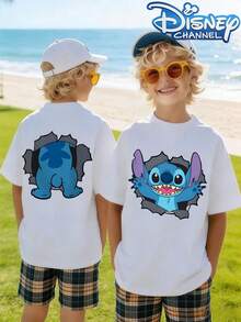 Disney's *Lilo & Stitch* Summer T-Shirt Featuring Stitch-Perfect For Boys And Girls To Wear To Holiday Parties, Family Meals, Outdoor Activities, And While Traveling, And An Ideal Gift For Children Visiting Disney Parks. - 白色 - 查看 1