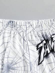 Marvel 青少年男孩蜘蛛侠主题短袖T恤和短裤套装，动感十足的英雄设计，适合蜘蛛侠粉丝，夏季或休闲穿着皆宜。 - 白色 - 查看 7