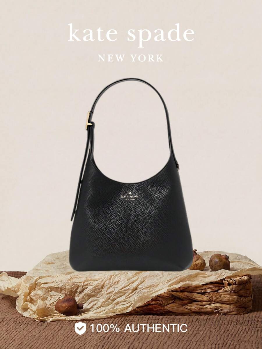 KS 454 Series Crossbody Bag In Signature Leather With Kate Spade Charm Shoulder Bag Hobo Purses with Adjustable Strap - 黑色 - 查看 1