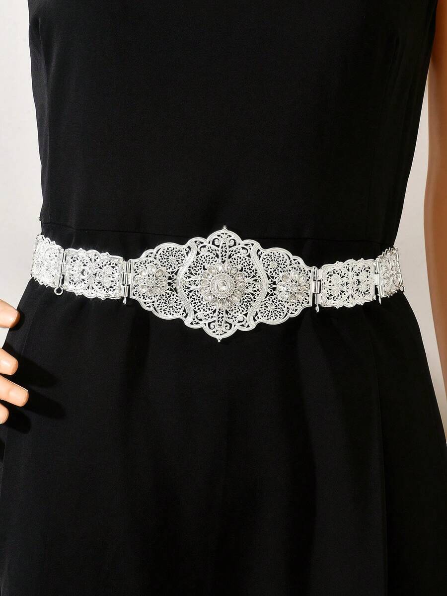 1件可调节长度摩洛哥风格金色金属腰带，新娘婚礼首饰 - 金屬腰帶 - 查看 1