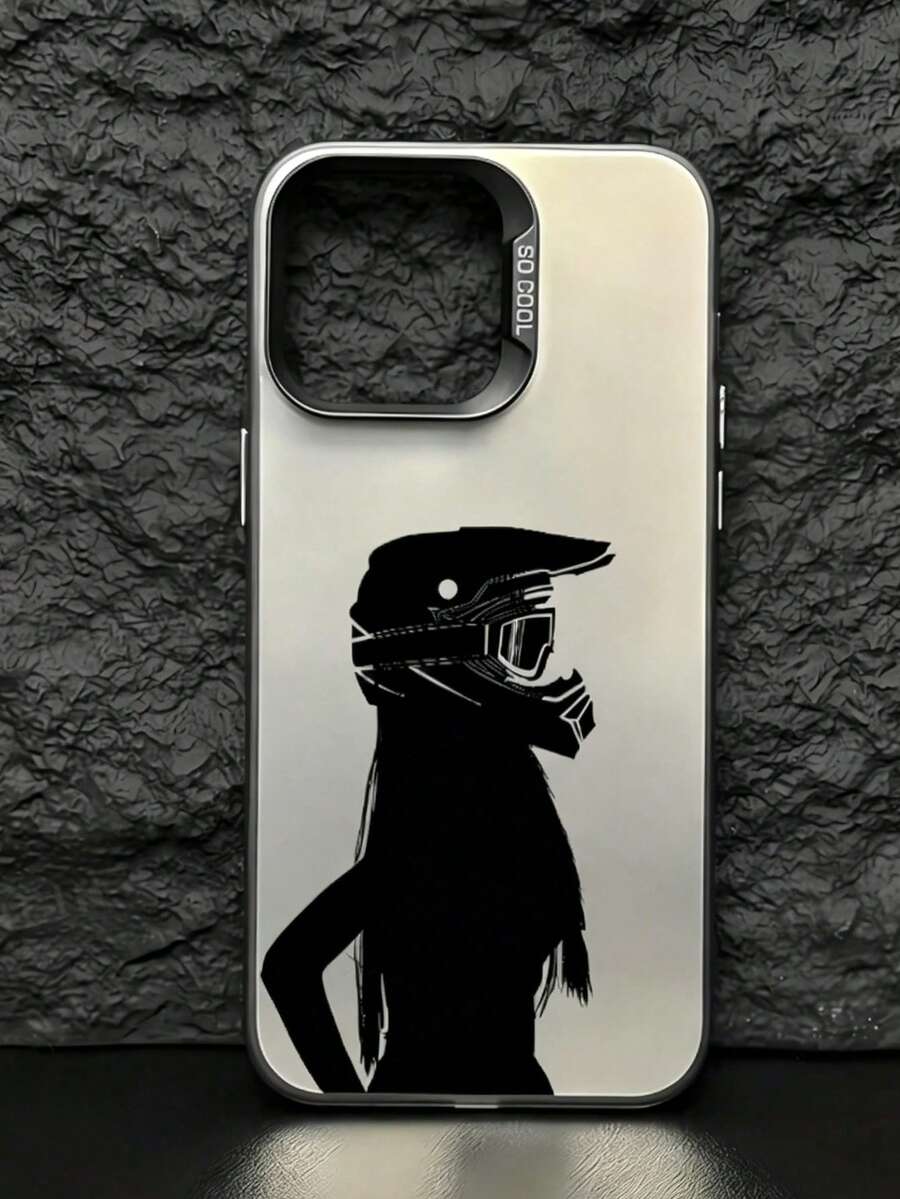 1个骑士与恐龙阴影图案IMD磨砂手机壳，兼容 17 Pro Max、17/16/15/14 Plus/13/12/11系列手机保护套 - 彩色 - 查看 1