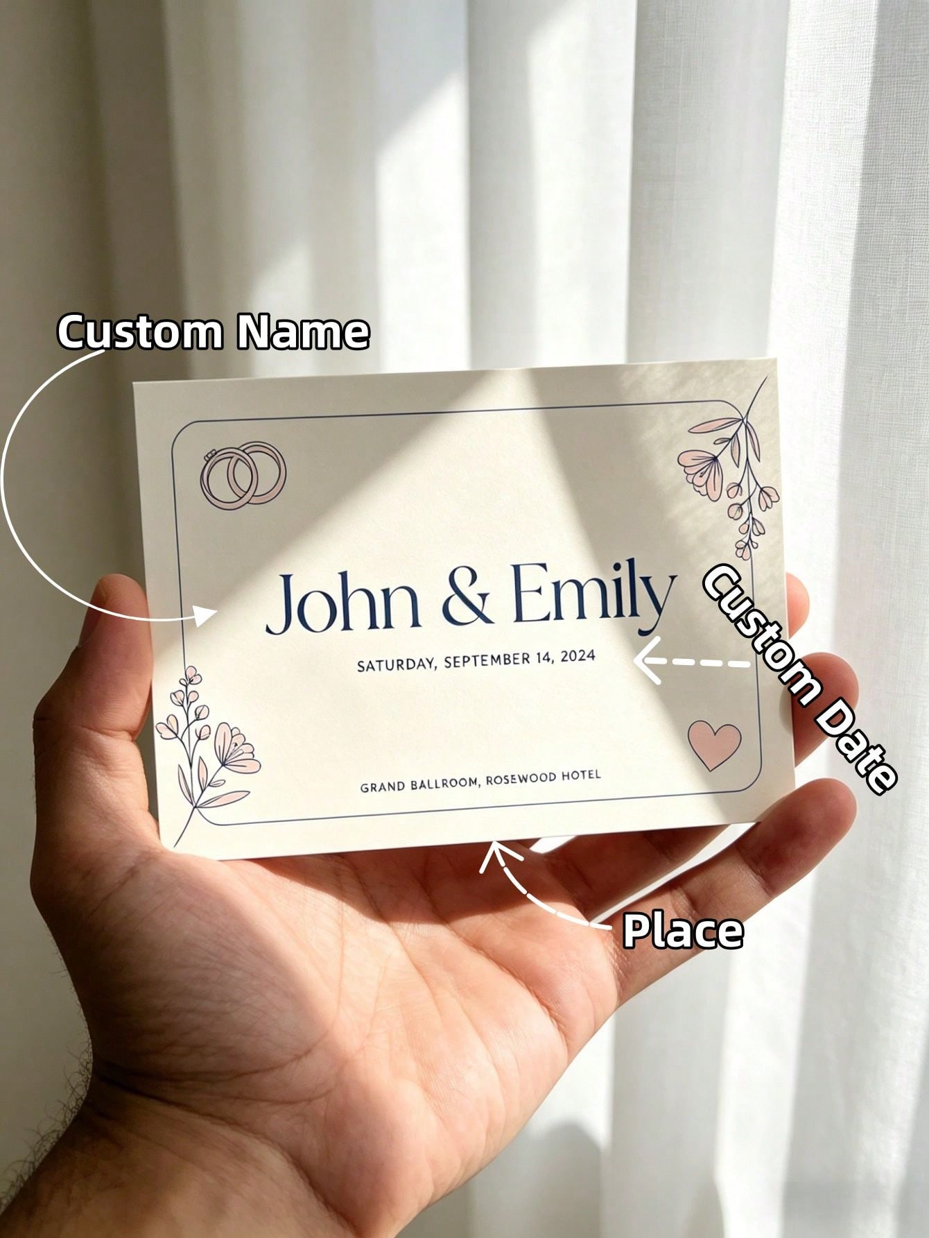 4/8 Customized wedding invitation card with person...