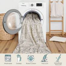 Large Area Rug For Living Room 240x300cm Machine Washable Vintage Distressed Non Slip Carpet Room Decor Grey Retro Floral Accent Throw Large Rug For Office Kitchen Bedroom Dining Room - 復古 | 綠色 - 查看 12