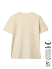 Camiseta holgada de algodón 100% pura con estampado de labios negros para mujer, top casual suave y transpirable, camiseta de manga corta estilo punk Y2K, adecuada para salidas diarias, festivales de música, citas y ropa casual urbana. Blanca, para uso diario en primavera y verano, transpirable. - Albaricoque - Ver 4