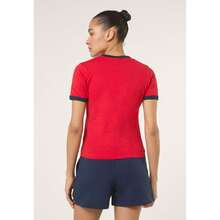 FILA Women's T-Shirts, Marlia Regular Graphic Ringer T-Shirt, Short Sleeve Ringer T-Shirt In 100% Organic Cotton With Chest Print - Red - View 7