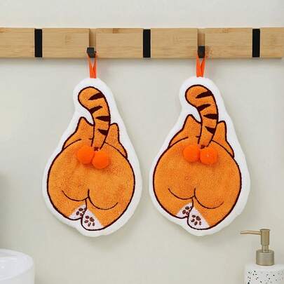 Funny Hand Towel Cute Hanging Towel Bathroom Kitchen Wipe Cloth Absorbent Cleaning Cloth Accessories Kids Towels