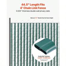 Bottom Locking Privacy Slats, Double-Wall Vertical Bottom-Locking Slats Chain-Link Fence, High-Density HDPE Chain Link Slats Ideally Fit 4' High Fence Garden, Farm, Sports Field(Green) - Double-wall + 4 Ft - View 3