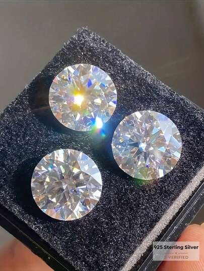 Đá Moissanite rời hình tròn cổ điển, trọng lượng 0.8-10 carat, thích hợp để tự làm trang sức, màu D, độ tinh khiết VVS1, lựa chọn quà tặng lý tưởng.