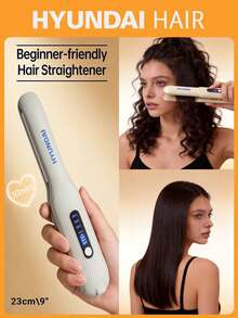 HYUNDAI 1pc Mini Wireless 2-In-1 Curling & Straightening Iron, USB Rechargeable 4000mAh, Long-Lasting, Anti-Scald Constant Temperature, Ionic Hair Care, Portable Travel Hair Styling Tool, Great Gift - Multicolor - View 1