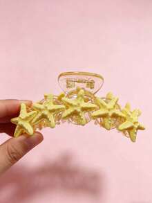 1个海星造型休闲ABS塑料发爪夹，沙滩度假风发饰，夏季 - 彩色 - 查看 12