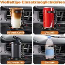 Foldable Adjustable Air Vent And Car Cup Holder, Suitable For Air Vent And Dashboard, Space-Saving Beverage Storage Rack With Adjustable Arm For Cans, Bottles, Coffee, Tea, Etc., Fits Most Car Models (Easy Installation) - A - View 3