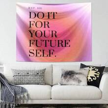 1pc Pink Letter Print Tapestry Cloth, Background Decor, Wall Decor, Polyester Hanging Tapestry For Living Room, Bedroom, Office, College Dorm, Home Decor, Party Decor, Rectangular Shape Kitchen Wall Hanging With Drape Effect (With Hook) - Tapestries, Wall Tapestry, Aesthetic Tapestry, Bohemian Tapestry, Mandala Tapestry, Cool Wall Hanging, Room Decor Tapestry, Hippie Tapestry, Boho Decor, Easy To Hang Art, Tapestry For Bedroom, Wall Deocr, Backdrop, Arch Backdrop, Flags For Bedroom - 彩色 - 查看 2