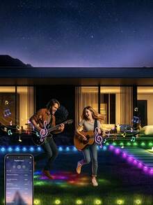 Đèn diềm mái RGB 101/53.81/32.81ft, đèn LED ngoài trời cố định 72/36/20 bóng, chống thấm nước, thích hợp trang trí Halloween, Giáng sinh và các ngày lễ khác. - Nhiều màu - Xem 4