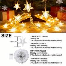 Battery Powered LED Star String Lights, Bedroom Decor Fairy Lights, Wedding Decoration Colorful Lights, Starry Night Atmosphere Lamp Suitable For Indoor, Bedroom/Kids Room, Living Room/Dining Room, Garden, Balcony, Festivals, Camping, Wedding, Birthday, Party, Christmas Decoration - Multicolor - View 4
