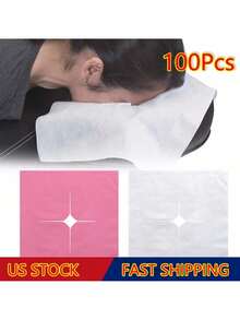 100 chiếc vỏ gối dùng một lần, mềm mại, không dính, thích hợp cho giường massage, giường nối mi, giường spa, giường điều trị xăm thẩm mỹ. - trắng - Xem 1