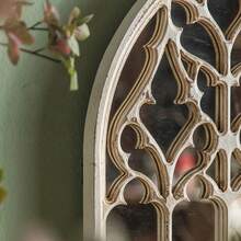French Vintage Gothic Wooden Wall Mirror,Ornate Classic Decorative Mirror,Living Room Home Decoration Mirror - A2062 - Xem 3