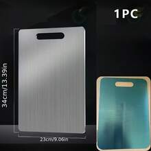 Stainless Steel Kitchen Cutting Board - High-End Stainless Steel Cutting Board With Handle, Double-Sided Design, Suitable For Meat, Vegetables And Fruits, Easy To Clean, Essential Kitchen Tool. Easter Gift, Mother's Day Gift - Multicolor - View 14