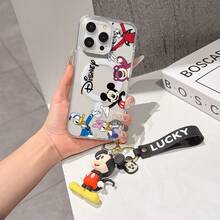 This Disney Mickey Mouse Pattern Lanyard Phone Case Features A Strong Magnetic Closure And Full Coverage Of Acrylic And TPU Material. It's Shockproof, Lightweight, And Suitable For IPhone17/16/11/13/15/15 Plus/15 Pro/15 Pro Max/12/14 Pro Max/11 Pro Max/12 Pro/12 Pro Max/13. It's A Popular Birthday Gift, Business Gift, Durable, Stain-Resistant, And Fingerprint-Resistant New Phone Case For Men And Women. It Also Includes A Mickey Mouse Phone Case And Mickey Mouse Doll Bracelet. Compatible With SamsungGalaxy S20, S21, S22, S23, And S24 Series. It's The Perfect Gift For Friends And Family. This Stylish Phone Case Is Fun, Lightweight, And Durable. IPhone17 Pro Max Phone Case, Minnie Phone Case. - 黑色 - 查看 7