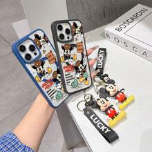 This Disney Mickey Mouse Pattern Lanyard Phone Case Features A Strong Magnetic Closure And Full Coverage Of Acrylic And TPU Material. It's Shockproof, Lightweight, And Suitable For IPhone17/16/11/13/15/15 Plus/15 Pro/15 Pro Max/12/14 Pro Max/11 Pro Max/12 Pro/12 Pro Max/13. It's A Popular Birthday Gift, Business Gift, Durable, Stain-Resistant, And Fingerprint-Resistant New Phone Case For Men And Women. It Also Includes A Mickey Mouse Phone Case And Mickey Mouse Doll Bracelet. Compatible With SamsungGalaxy S20, S21, S22, S23, And S24 Series. It's The Perfect Gift For Friends And Family. This Stylish Phone Case Is Fun, Lightweight, And Durable. IPhone17 Pro Max Phone Case, Minnie Phone Case. - Màu xanh lam - Xem 4
