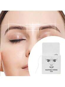 10m White Microblading Mapping Ink Line, Semi-Permanent Eyebrow Positioning Measuring Tool - White - View 10