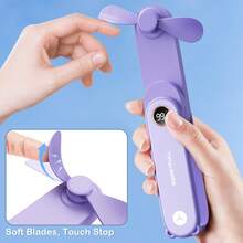 sweetfull S16 Pro Portable Handheld Mini Fan, 3-Speed Adjustable Foldable Fan, USB Rechargeable Personal Travel Fan With LED Display, Emergency LED Flashlight, Small Desktop Office Bedroom Outdoor Camping Student Dorm Father's Day Gift,Outdoor,Garden,Travel Essentials,Portable Essentials,Beach Essentials,Graduation Season,Commencement,Graduation Ceremony,Graduation Gift,Graduation Present,Graduation Gift,Graduation Present,Congrats Grad,Congratulations Graduate,Valedictorian,Finish School,Graduation Party,Outdoor Essentials,Travel Portable,Hiking Essentials,Camping Essentials,Portable Tools,Summer Essentials ,Summer Portable - 彩色 - 查看 7