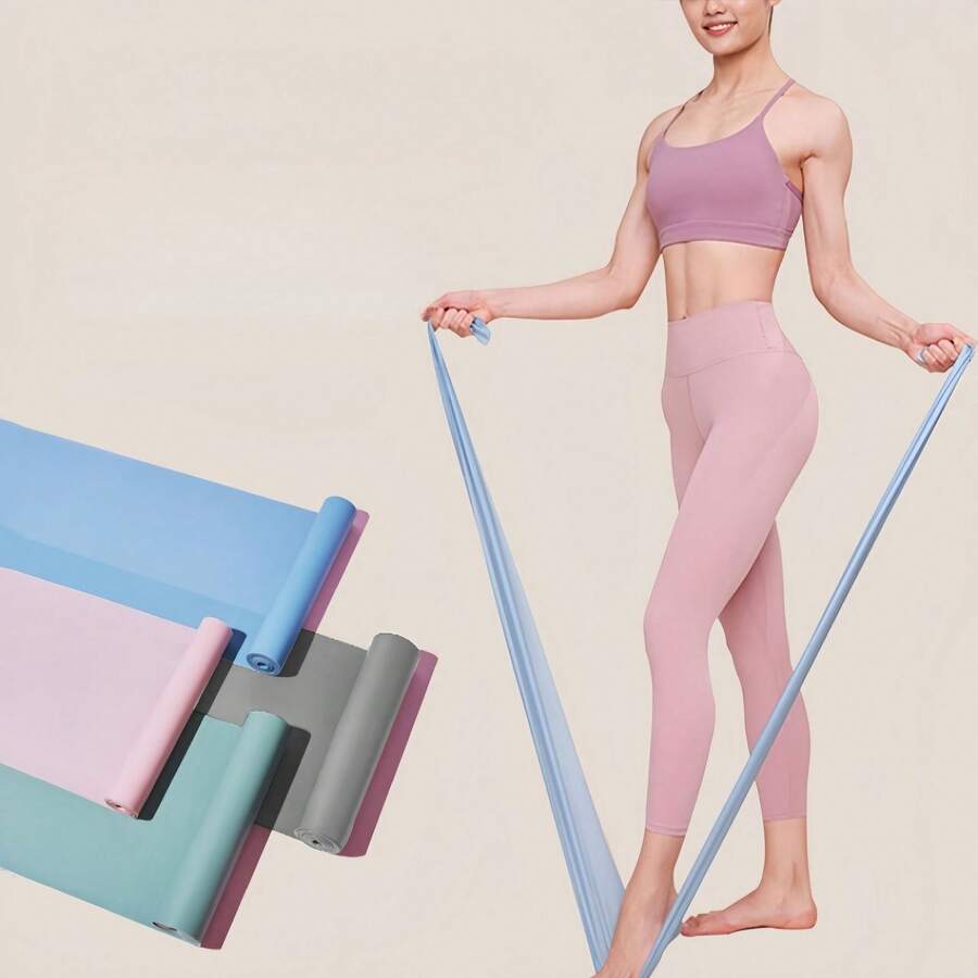 Fitness Yoga Resistance Bands, Suitable For Relaxation Exercise, Strength Training And Yoga Beginner Set (Random Color) Women's Fitness Bands, Sports Hip/Leg/Arm, Yoga, Pilates And Strength Training Equipment, Resistance Loop Sports Bands, Home Fitness, Stretching, Strength Training, Neutral Elastic Sports Bands - Multicolor - View 1