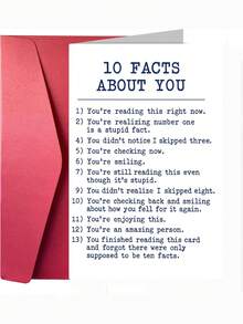 Funny Birthday Card - "10 Facts About You" Humorous Card, Suitable For Friends, Family And Colleagues With Clever Jokes - Multicolor - View 9