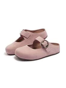 CAMEL CROWN Dép lê nữ kiểu dáng thường ngày, dép lê dáng rộng thoải mái kiểu Birkenstock cổ điển, kiểu Mary Jane, thích hợp cho mùa xuân. - Hồng - Xem 3