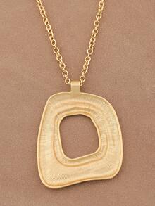 SUPBORA 1 pieza Collar con colgante bohemio de estilo abierto de plata de moda/dorado mate de gran tamaño - Oro y plata - Ver 2
