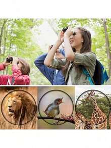 1pc High Magnification High Definition Binoculars, Optical Glass With High Transmittance, Wear-Resistant ABS Material Anti-Slip Rubber Handle, Professional Outdoor Tech Style, Minimalist Solid Black Design, Compact Binocular Shape, Foldable, Wide Angle Large Eyepiece, Anti-Fog Coated, High Definition Observation, Outdoor Observation Equipment, Birdwatching, Camping, Concert Viewing, Student & Adult Gift - Black - View 4