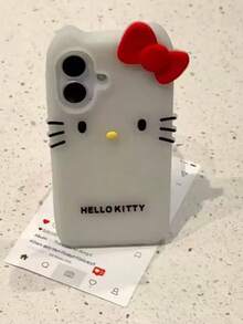 SANRIO Ốp lưng điện thoại hình mèo đen hoạt hình 3D dễ thương, tương thích với iPhone 17 Pro Max, 16/15 mới, 14 Pro, vỏ silicon mềm, bảo vệ toàn diện, chống sốc, thiết kế sáng tạo cá nhân hóa, 13 Pro Max, dành cho nữ. - trắng - Xem 2